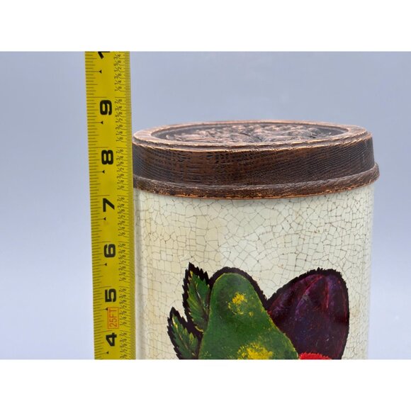 Vintage Cheinco Metal Canister Set With Fruit Harvest Retro Kitchen Storage Tins - Picture 9 of 9